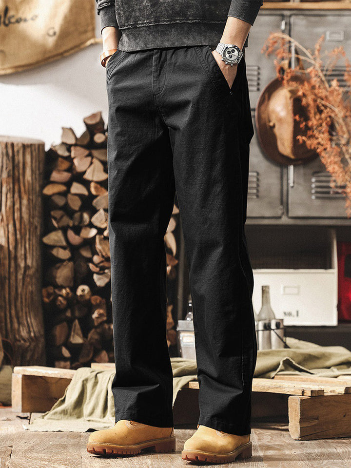 Herren-Hose im Retro-Stil aus 100 % Baumwolle mit weitem Bein