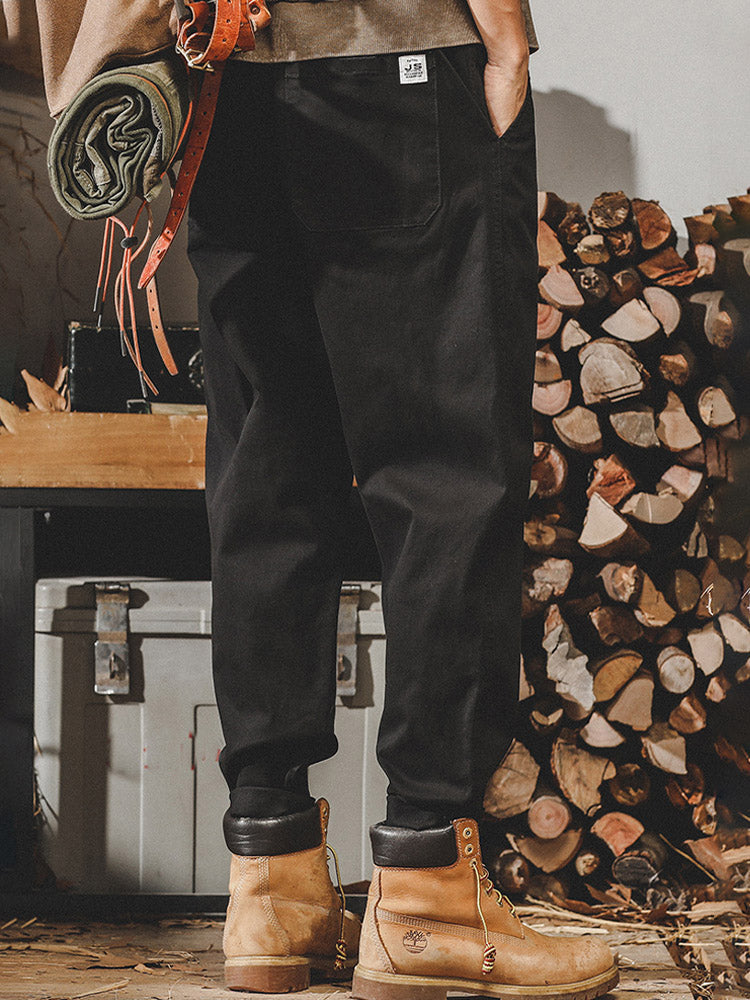 Pantaloni casual da uomo in 98% cotone e 2% elastan con vita a coulisse