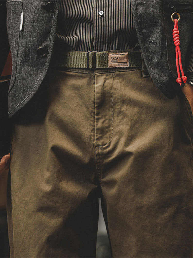 Vintage-inspirierte, gewaschene Chino-Hose für Herren mit schmal zulaufendem Bein
