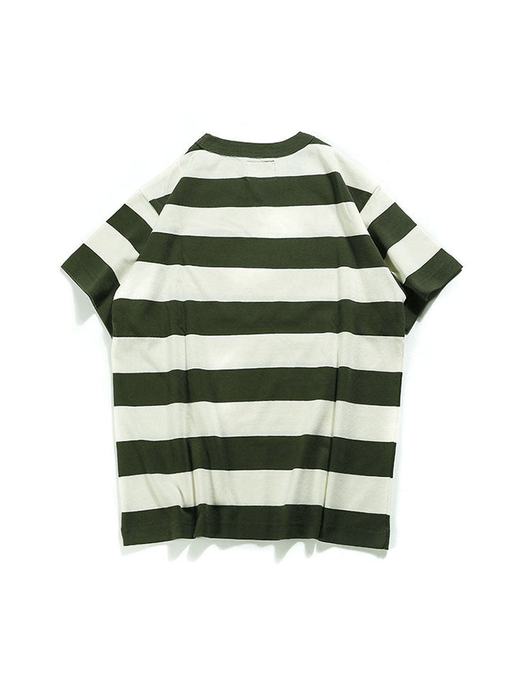 Camiseta de Rayas con Cuello Redondo para Hombre