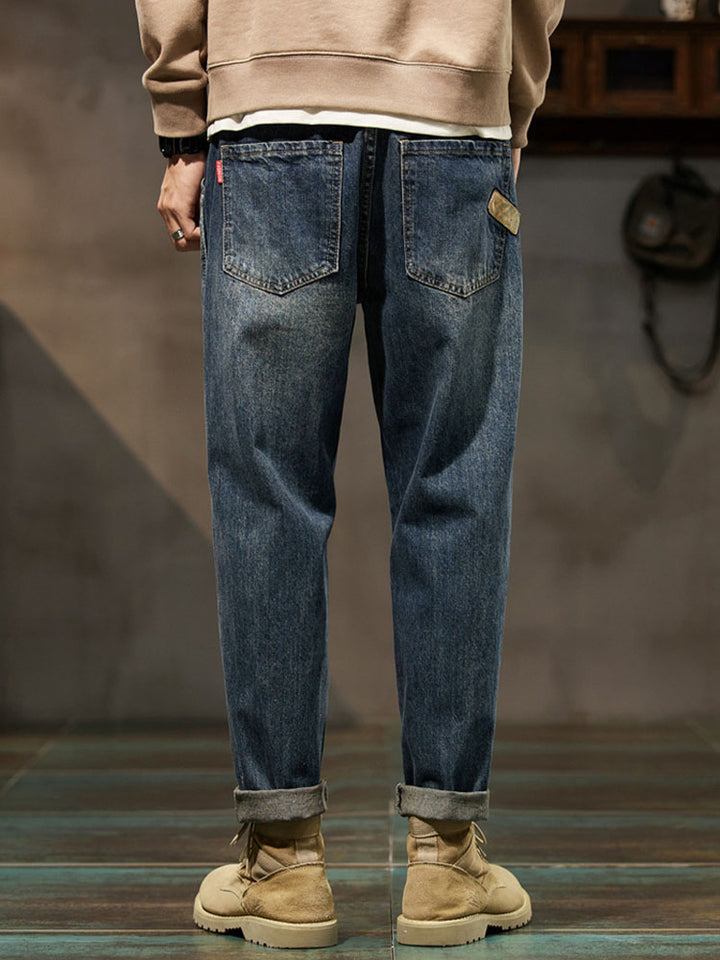 Jeans da uomo vintage a palloncino con vestibilità comoda