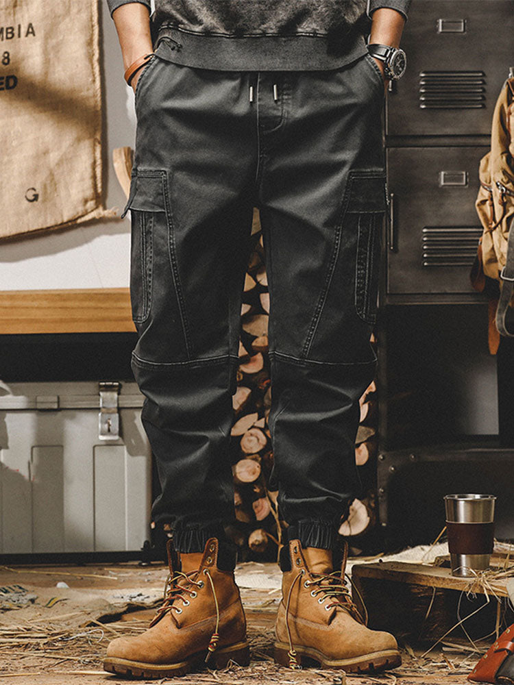 Pantalón cargo elástico de algodón para hombre