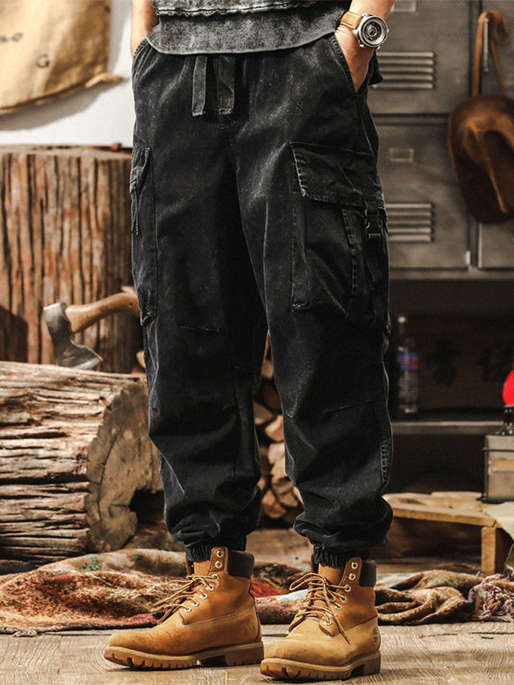 Herren Vintage Cargohose Jogger‑Schnitt