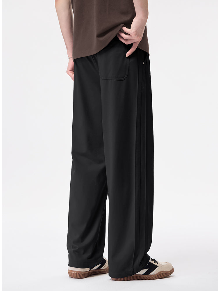Herren‑Wide‑Leg‑Freizeithose mit Seitenstreifen‑Design