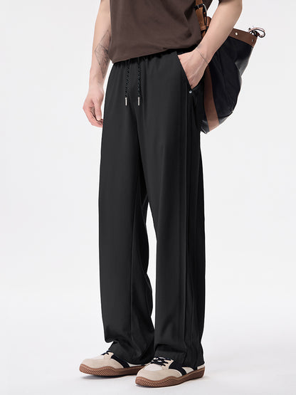 Herren‑Wide‑Leg‑Freizeithose mit Seitenstreifen‑Design