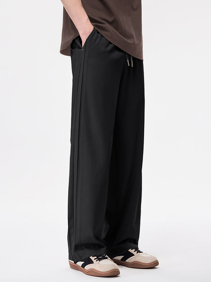Herren‑Wide‑Leg‑Freizeithose mit Seitenstreifen‑Design