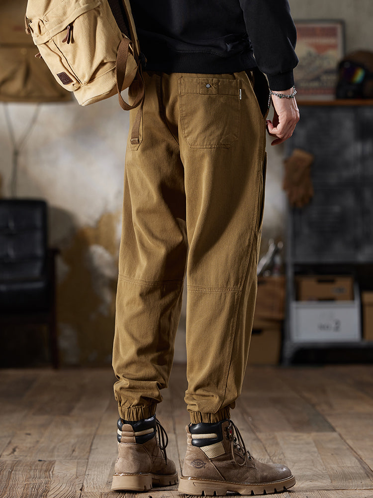 Pantalones cargo jogger para hombre con cintura ajustable y cordón