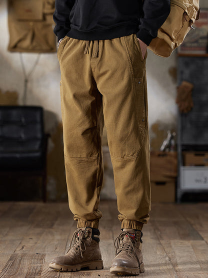 Pantalones cargo jogger para hombre con cintura ajustable y cordón