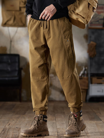 Pantalones cargo jogger para hombre con cintura ajustable y cordón