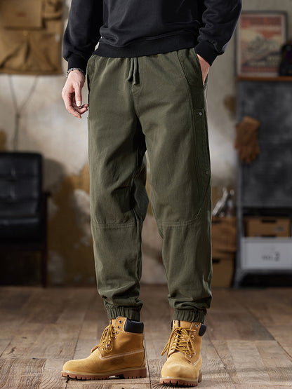 Pantalones cargo jogger para hombre con cintura ajustable y cordón