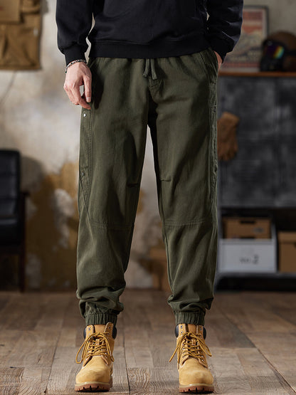 Pantalones cargo jogger para hombre con cintura ajustable y cordón