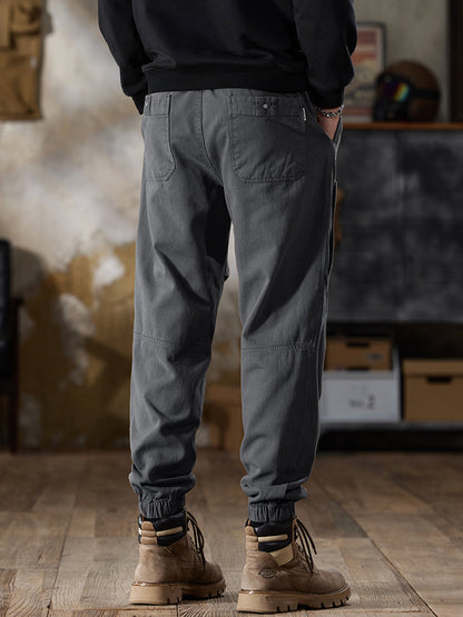 Pantalones cargo jogger para hombre con cintura ajustable y cordón