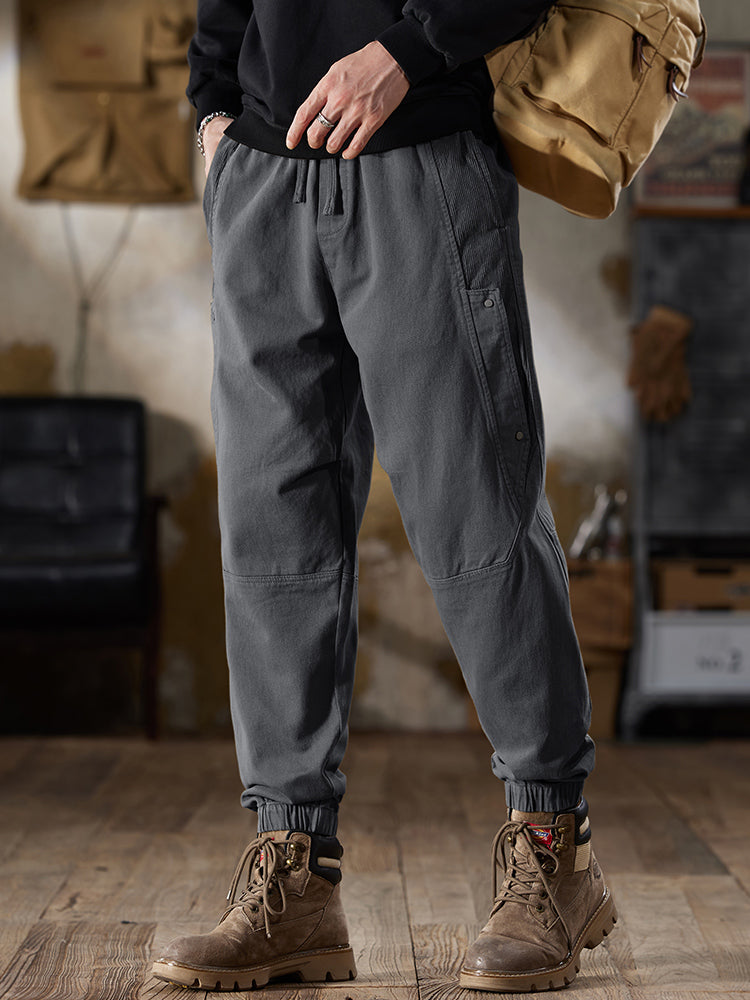 Pantalones cargo jogger para hombre con cintura ajustable y cordón