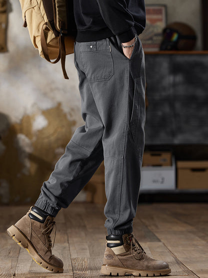 Pantalones cargo jogger para hombre con cintura ajustable y cordón