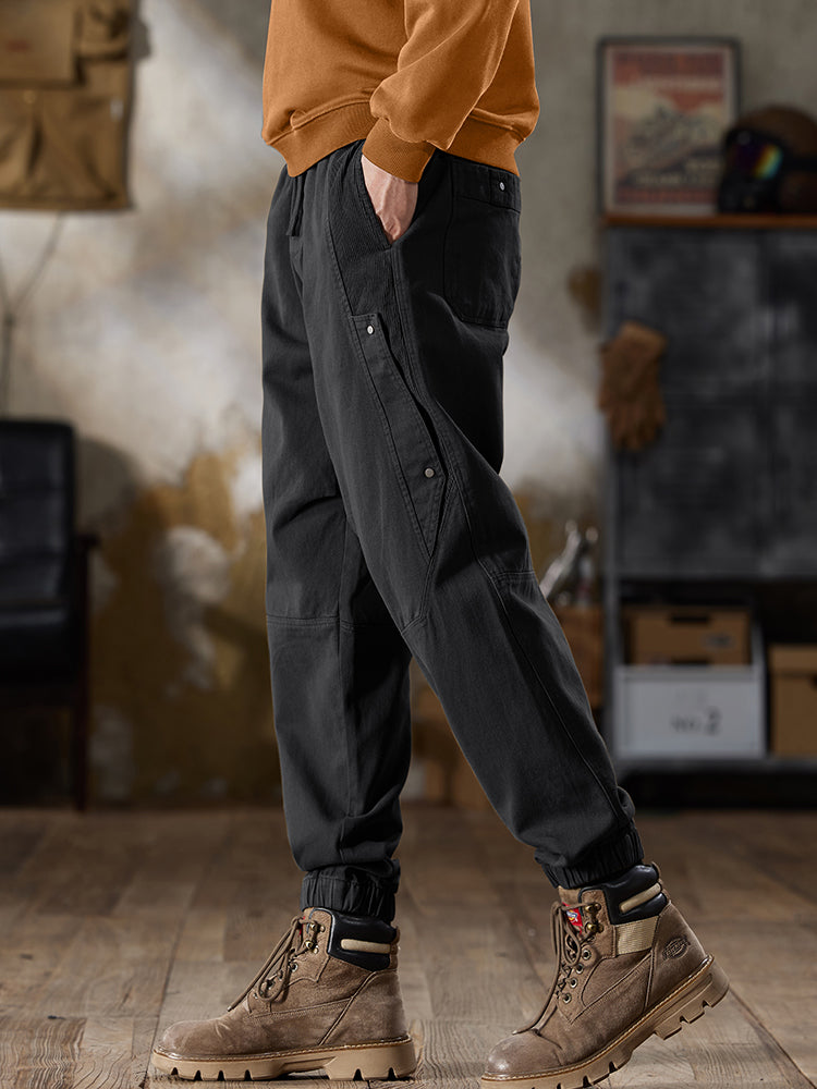 Pantalones cargo jogger para hombre con cintura ajustable y cordón