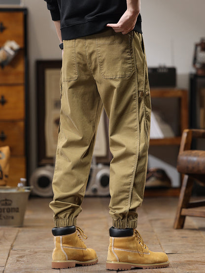 Pantaloni cargo da uomo casual con coulisse in vita