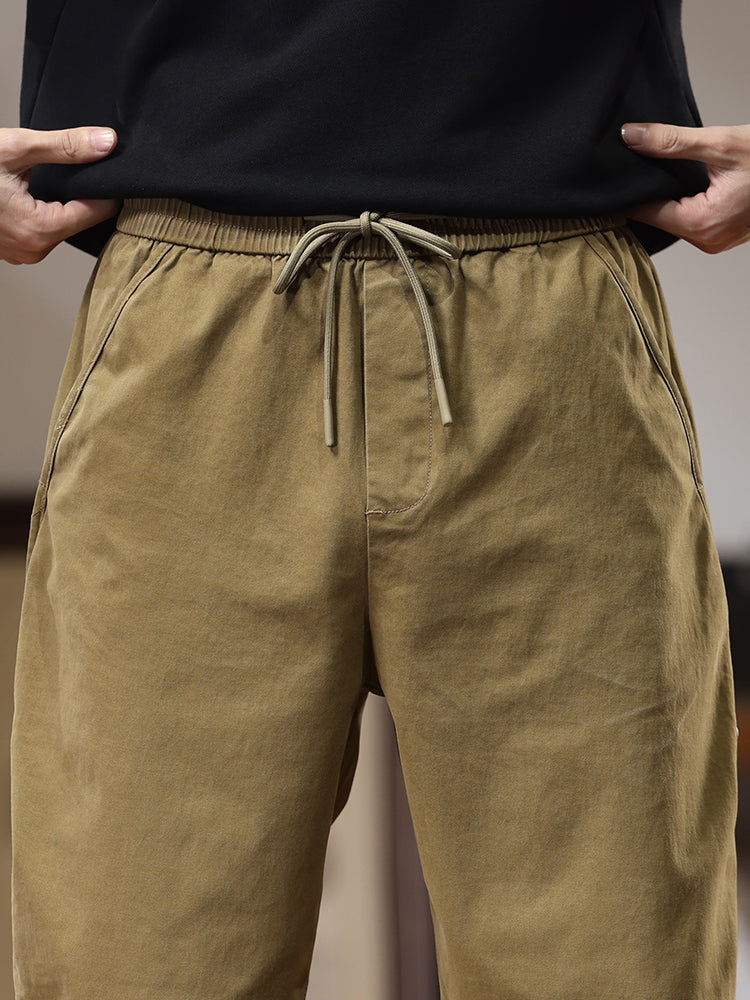 Pantaloni cargo da uomo casual con coulisse in vita
