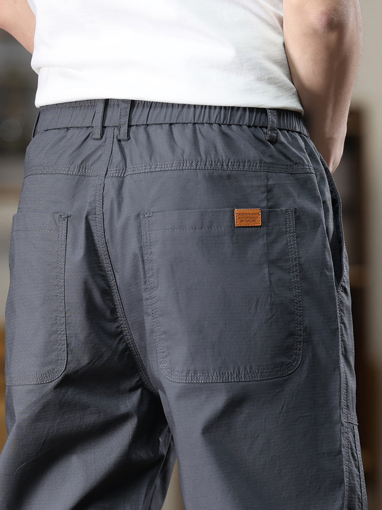 Men's Patch‑Label Elastic Cuff Tapered Cargo Pants