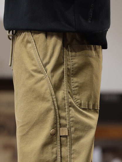 Pantaloni cargo da uomo casual con coulisse in vita