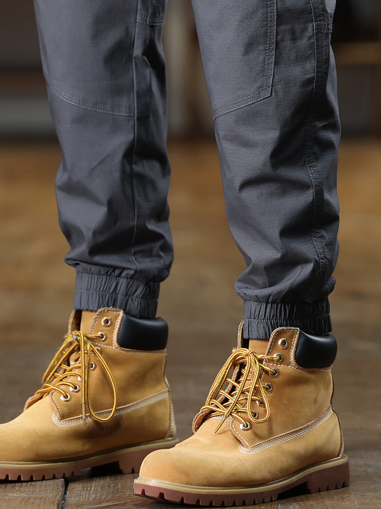 Men's Patch‑Label Elastic Cuff Tapered Cargo Pants