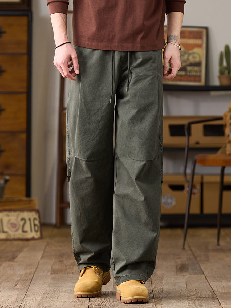 Weite Cargohose für Herren aus Baumwolle mit Kordelzug im Bund