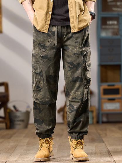 Men's Multi Pockets Camouflage Print Jogger Cargo Pants