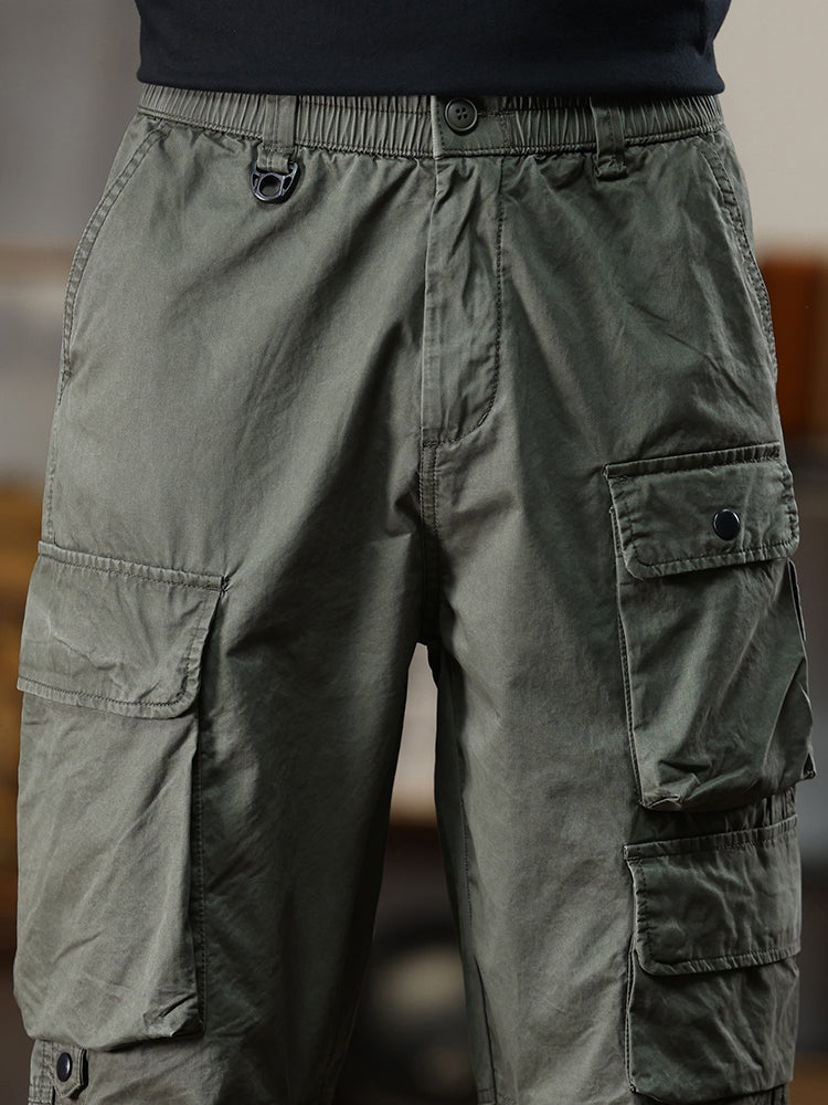 Pantalon cargo décontracté pour homme, multipoches et taille élastique