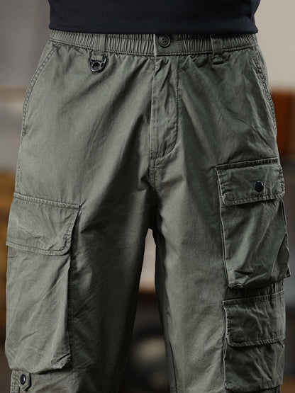 Pantalon cargo décontracté pour homme, multipoches et taille élastique