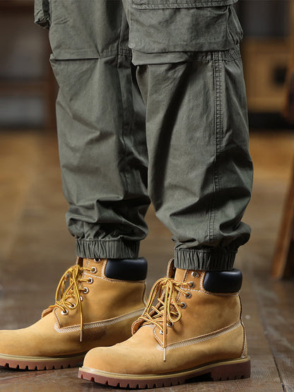 Pantalon cargo décontracté pour homme, multipoches et taille élastique