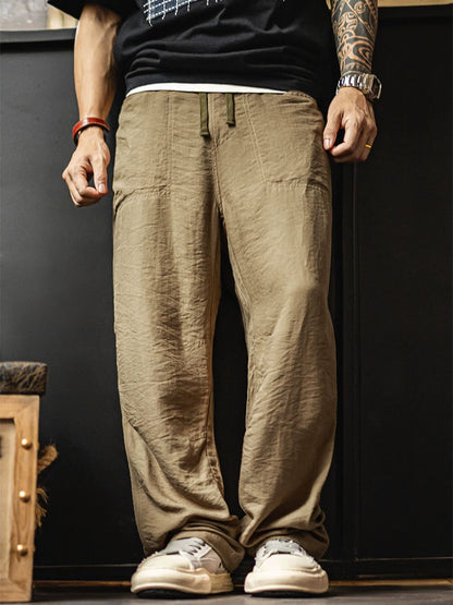 Herren‑Wide‑Leg‑Freizeithose aus Leichtem Mischgewebe Lässiger