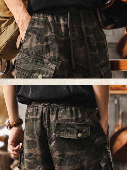 Herren Camouflage‑Cargo‑Shorts mit Kordelzug
