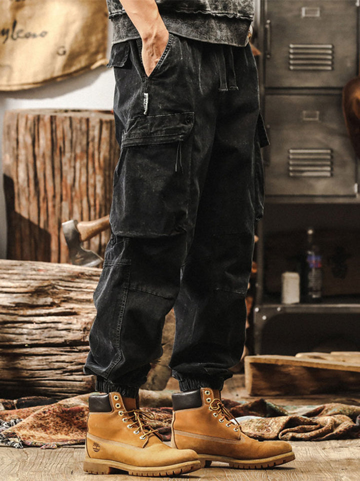 Herren Vintage Cargohose Jogger‑Schnitt