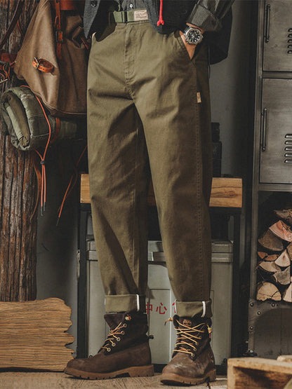 Vintage-inspirierte, gewaschene Chino-Hose für Herren mit schmal zulaufendem Bein