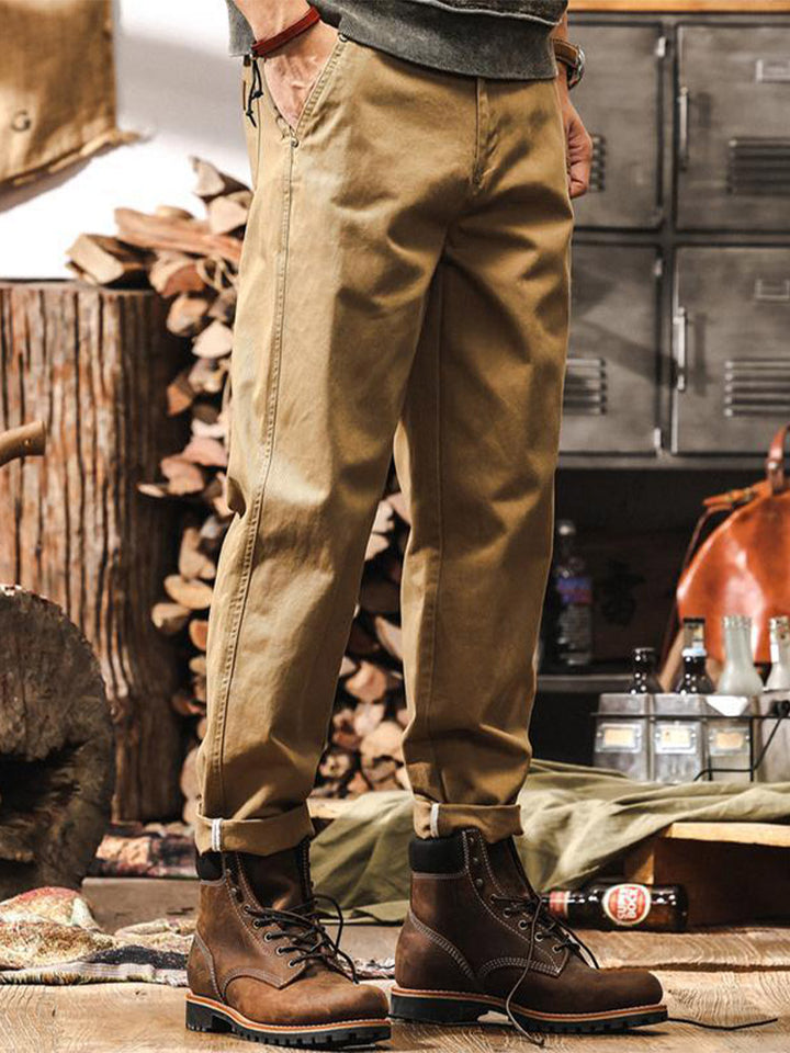 Herren-Chinohose aus 100 % Baumwolle im Vintage-Stil