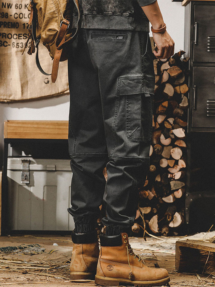 Pantalón cargo elástico de algodón para hombre