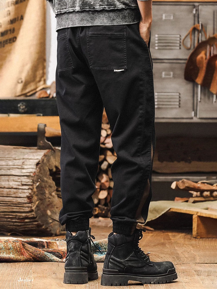 Herren-Jogginghose mit Seitenstreifen und Vintage-Waschung