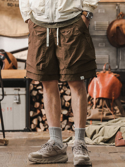 Doppellagige, schnelltrocknende Outdoor-Cargoshorts für Herren