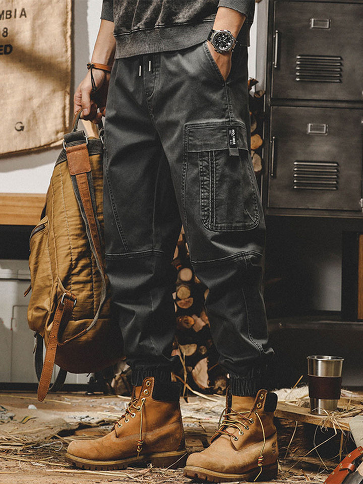 Pantalón cargo elástico de algodón para hombre