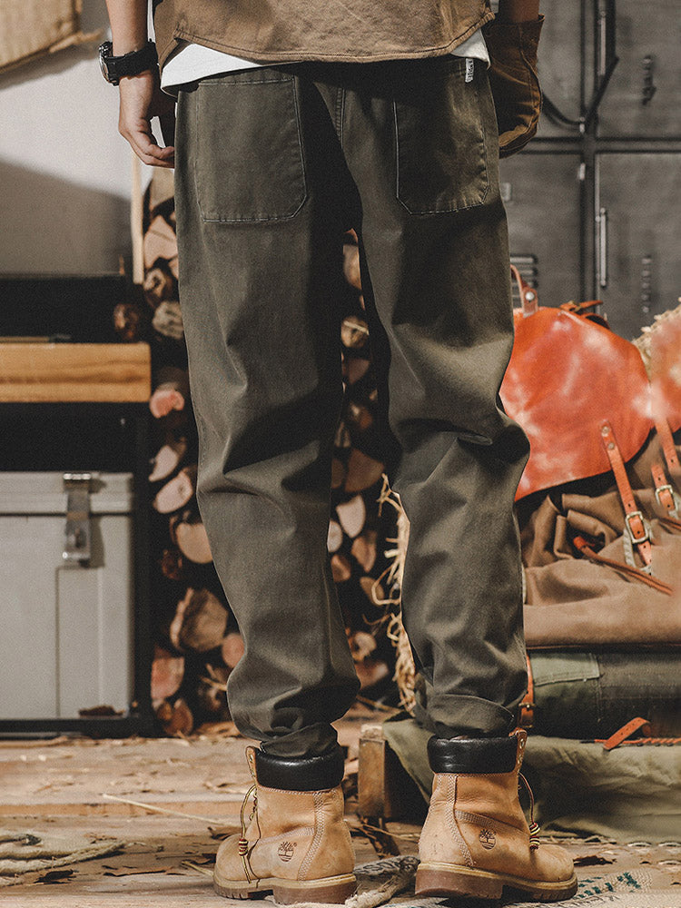Pantaloni casual da uomo in 98% cotone e 2% elastan con vita a coulisse