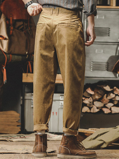 Vintage-inspirierte, gewaschene Chino-Hose für Herren mit schmal zulaufendem Bein