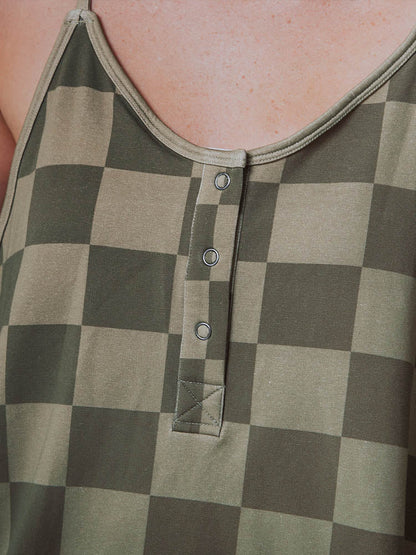 Tuta oversize a quadri da donna