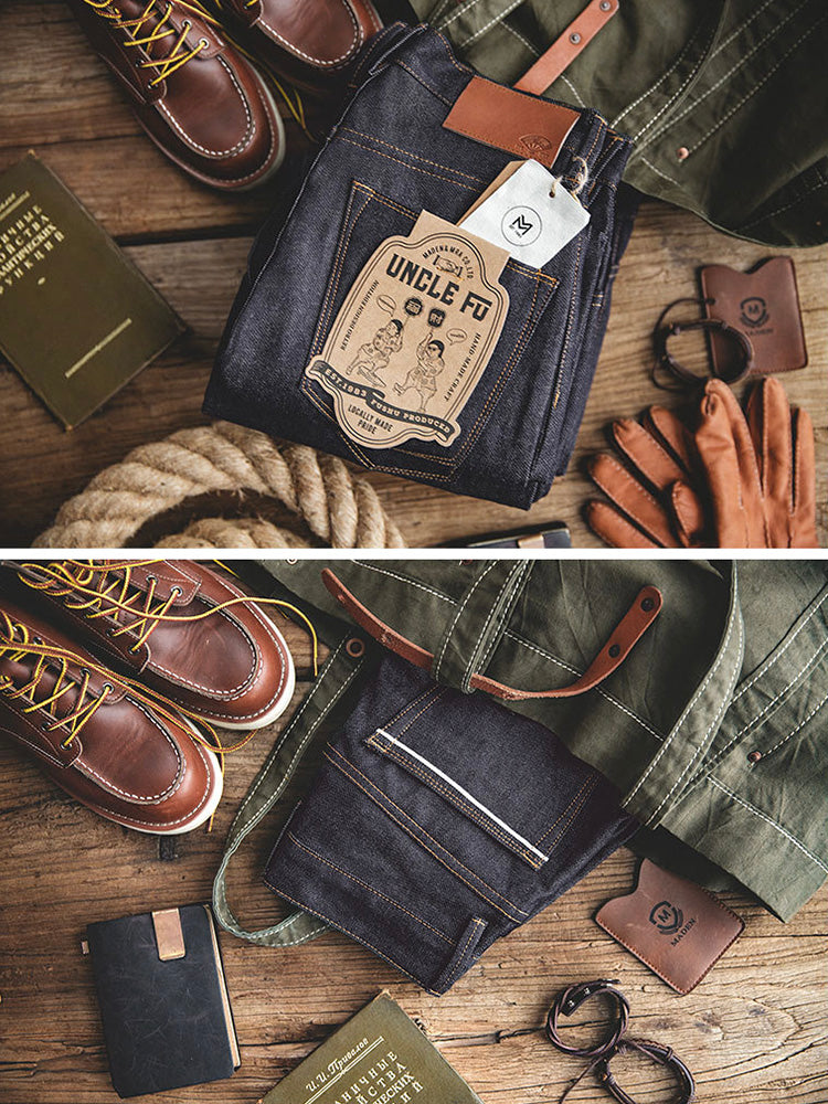 Herren-Jeans im amerikanischen Retro-Stil aus Raw Denim