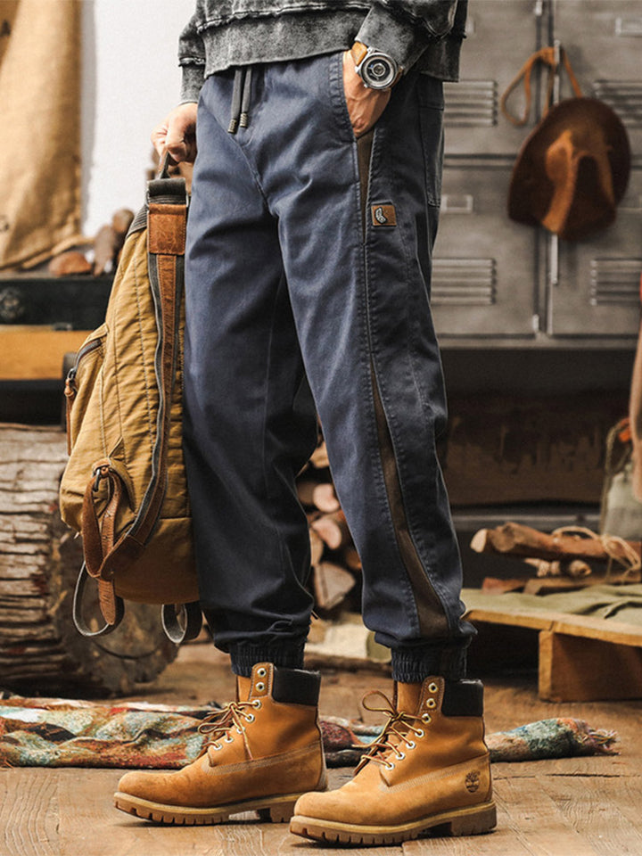 Herren-Jogginghose mit Seitenstreifen und Vintage-Waschung