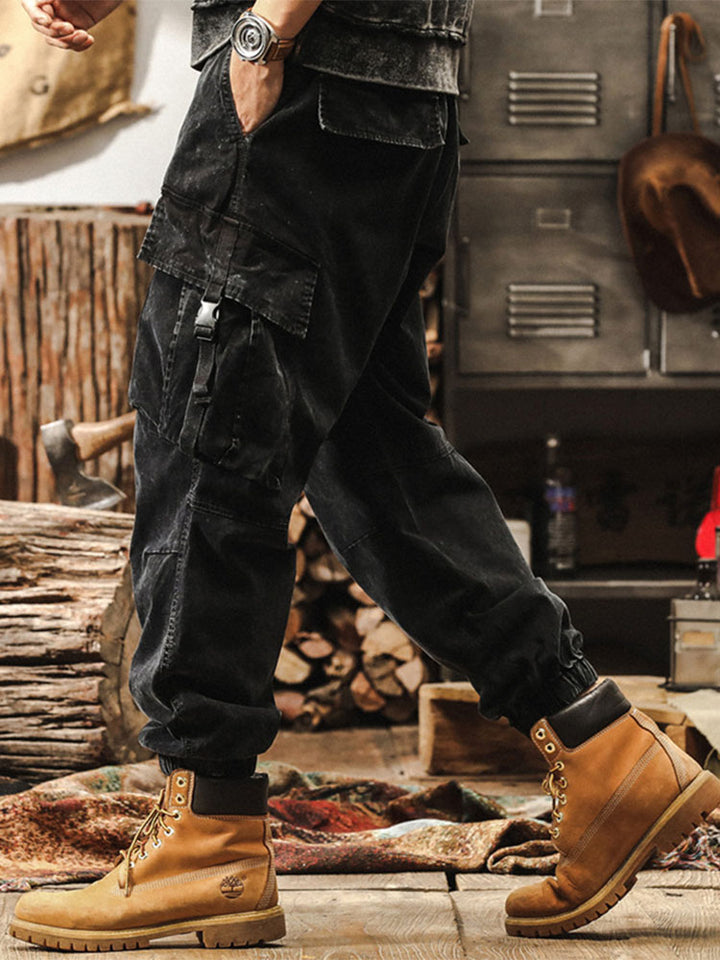 Herren Vintage Cargohose Jogger‑Schnitt