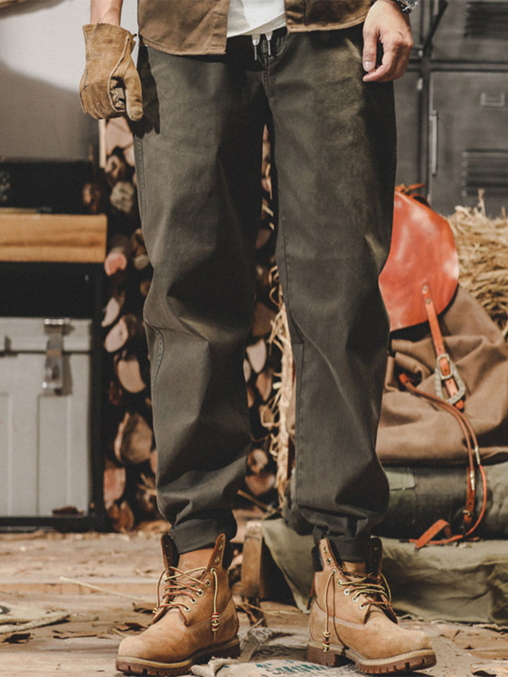 Pantaloni casual da uomo in 98% cotone e 2% elastan con vita a coulisse