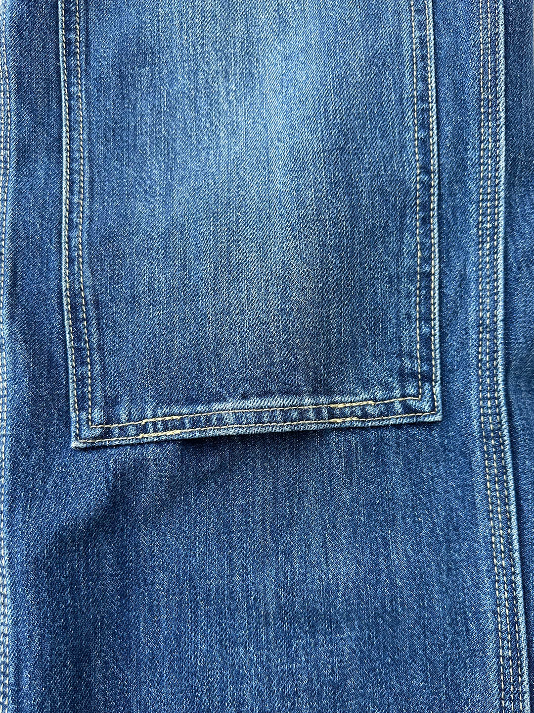 Pantalon de charpentier pour homme en denim selvedge délavage moyen – Liquidation