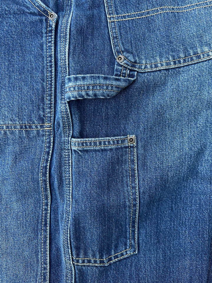 Pantalon de charpentier pour homme en denim selvedge délavage moyen – Liquidation