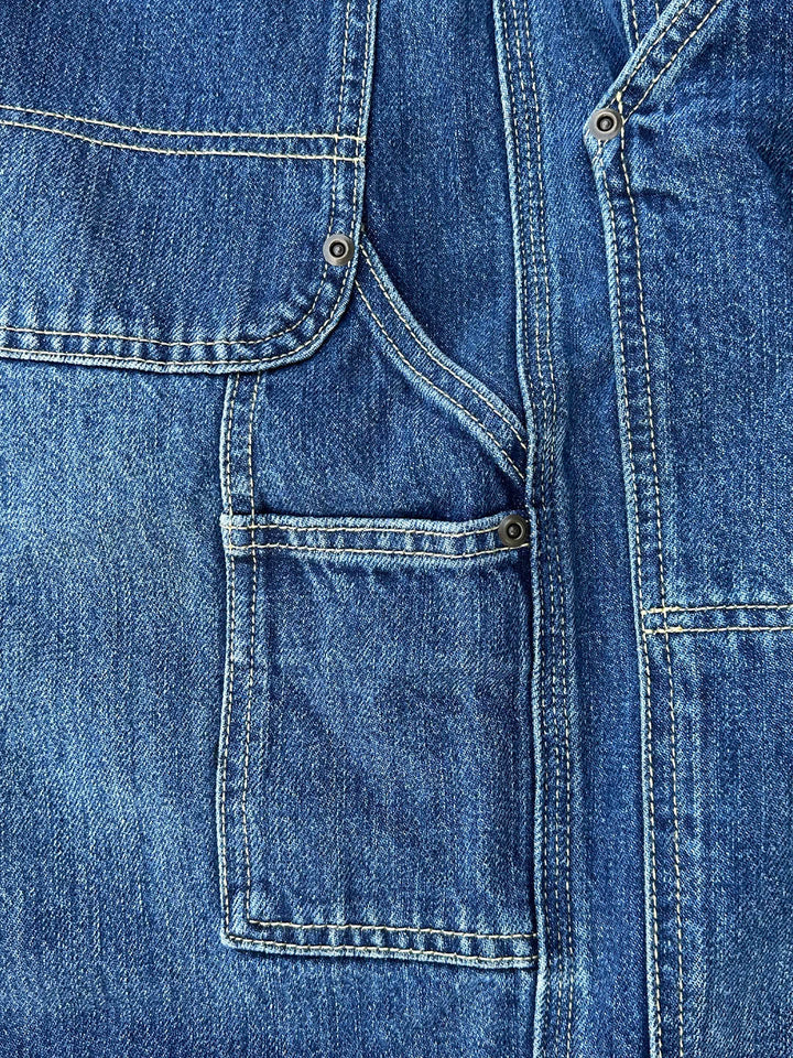 Pantalon de charpentier pour homme en denim selvedge délavage moyen – Liquidation