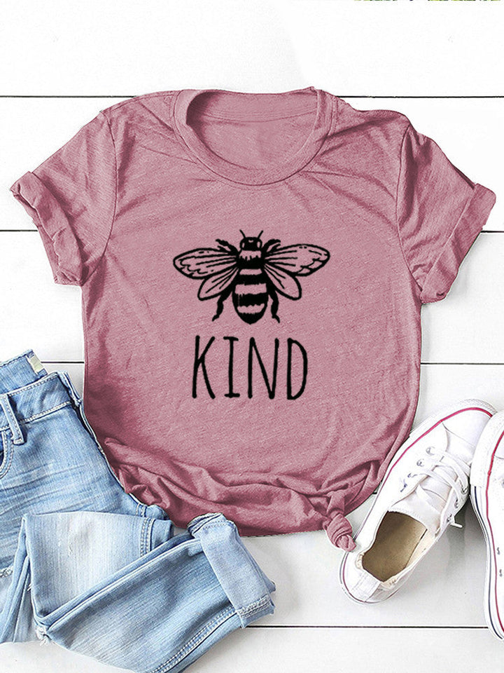 Camiseta de algodón con estampado Bee Kind para mujer