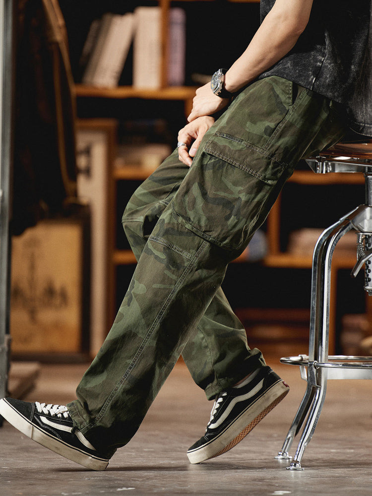 Pantalon cargo camouflage pour homme d'inspiration American Vintage